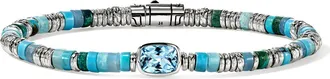 John Hardy Heishi Bracelet in Swiss Blue Topaz at Nordstrom, Size X-Large