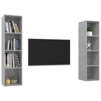 Berkfield Home Wall-mounted TV Cabinets 2 pcs Concrete Grey Engineered Wood