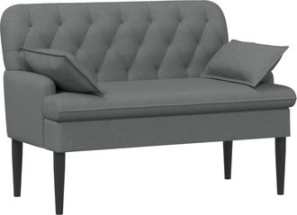 vidaXL Sof&aacute; Amoroso Con Botones Acolchados Gris Oscuro Tela Vidaxl
