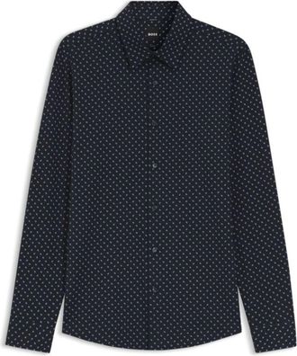 BOSS Printed slim-fit shirt in a cotton blend