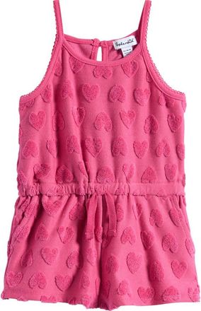 Splendid Loopy Heart Terry Romper in Hibiscus at Nordstrom, Size 18-24M