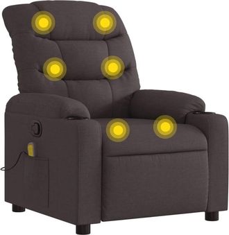 vidaXL Vidaxl - Sill&oacute;n De Masaje Reclinable De Tela Marr&oacute;n Oscuro