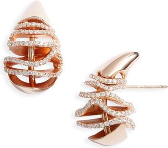 Bottega Veneta Sardine Stud Earrings in Rose Gold at Nordstrom