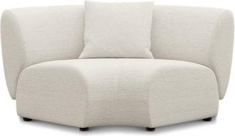 Castlery Auburn Curve Corner Sofa Customized, Performance Classic Twill Cream, Spill Resistant, Modular for Sofas by Castlery
