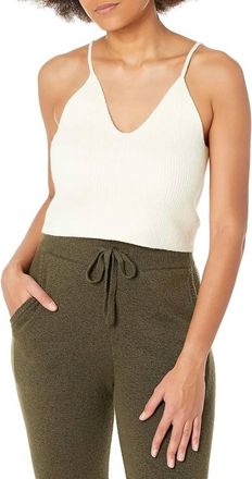 French Connection Vhari Loungewear Crop Top In Classic Cream