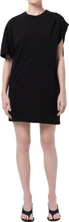 A Gold E Roma Asymmetric Sleeve Organic Cotton Dress in Black at Nordstrom, Size X-Small
