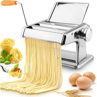 OEM M&aacute;quina Manual De Acero Inoxidable Para Pasta: M&aacute;quina Profesional Para Estirar Espaguetis, Lasa&ntilde;a Y Tallarines