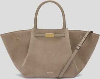 DeMellier The Midi New York in Light Taupe Suede Leather Shoulder bag