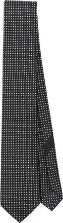 Dolce & Gabbana Gepatroneerde Zijden Stropdas - Heren - Stropdassen - Zwart - ONE Size - Accessoires