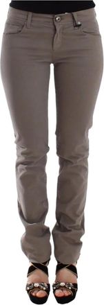 Ermanno Scervino Taupe/Beige Skinny Katoenen Broek - Dames - Slim Fit Jeans - Beige - XS - Katoen - Jeans