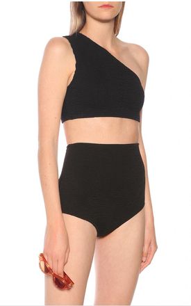 Bottega Veneta Black Smocked Jersey Bikini Size XXS