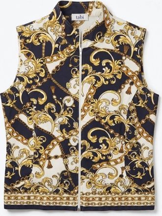 Tabi Footwear Womens Adela Vest In Navy/ Gold
