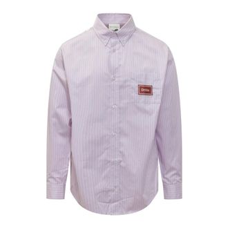 Dr&ocirc;le de Monsieur La Chemise Dr&ocirc;le Ray&eacute;e - Heren - Casual Overhemden - Paars - S - Katoen - Overhemden