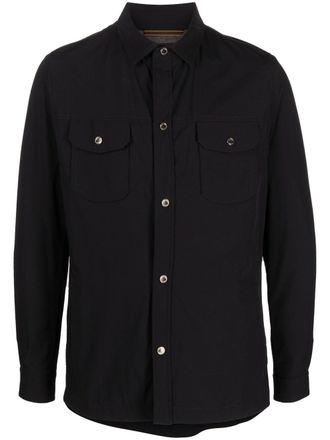 Moorer Shirtjack met drukknopen - Blauw