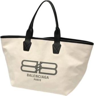 Balenciaga Pre-owned Vintage Tote Bag - Dames - Vintage Shopper - Wit - ONE Size - Leer - Vintage