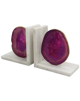 A&B Home Discontinued A&B Home Set Of 2 Agate & Marble Bookends
