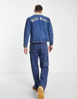 Karl Kani Old English - Giacca di jeans blu