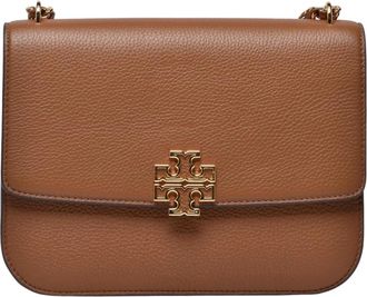 Tory Burch Britten Medium Shoulder Bag - Dames - Schoudertassen - Bruin - ONE Size - Leer - Tassen