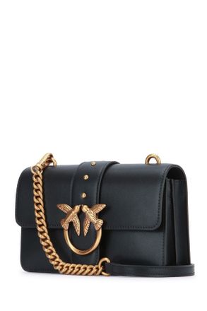 Pinko Womens Borsa A Tracolla Neroantiquegold Leather Borse Bag