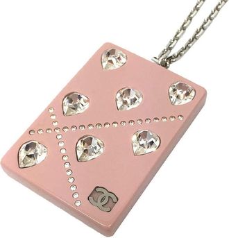 Chanel pink gold Metal Plastic Necklace (Pre-Owned)