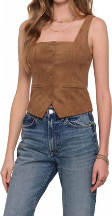 Heartloom Terra Faux Suede Vest In Brown