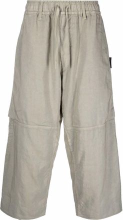 Stone Island cropped-leg trousers - men - Cotton/Linen/Flax/Polyamide - 48 - Green
