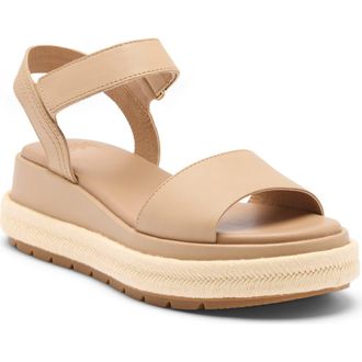 Sorel Sunpeak Ankle Strap Platform Sandal in Honest Beige/Chalk at Nordstrom, Size 10.5