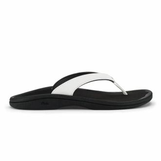 Olukai Womens Ohana Lahi Sandal In White Sand/black
