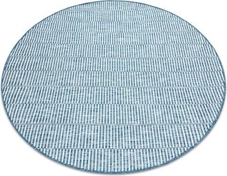 RugsX Rugsx - Alfombra De Cuerda Sisal Loft 21198 Circulo Boho Marfil/plateado/azul Beige Circulo 120 Cm