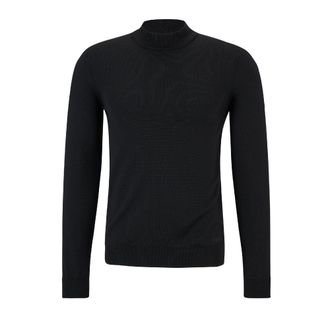 HUGO BOSS Hugo Mens San Matteo-M Turtleneck Jumper in Black Wool - Size Medium
