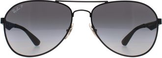 Ray-Ban Aviator Unisex Black Grey Gradient Polarized RB3549 Metal - One Size