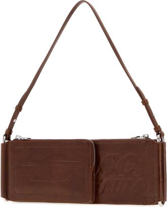 Diesel Womens Flag-D Shoulder Bag Brown Fabric