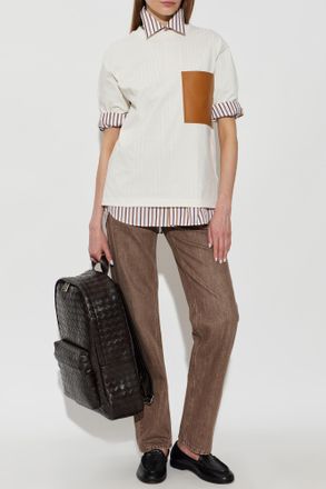 Bottega Veneta T-shirt With Pocket, Womens, Cream