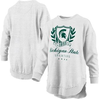 Pressbox Womens Pressbox Heather Gray Michigan State Spartans Field Day Melange Poncho Pullover Sweatshirt at Nordstrom, Size Medium
