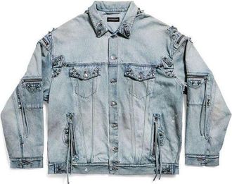 Balenciaga Cagole Oversized Jacket Blue 764521TDW144016