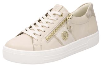 Remonte Plateausneaker REMONTE, Damen, Gr. 36, beige (hellbeige), Leder, Schuhe Plateausneaker, Feizeitschuh, Halbschuh, Schn&uuml;rer, herausnehmbare Soft-Einlage