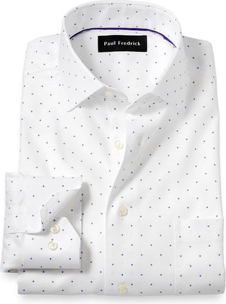Paul Fredrick Slim Fit Comfort Stretch Non-iron Geometric Dress Shirt