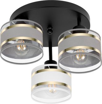 OEM L&aacute;mpara De Techo Negra Con Pantallas, Metal Industrial, 3xe27, Iluminaci&oacute;n Led Moderna Para Sal&oacute;n, Cocina, Dormitorio, Habitaci&oacute;n Infantil, Loft