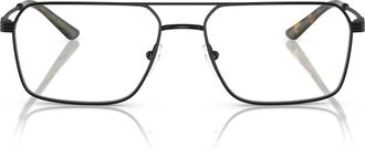 Emporio Armani 0ea1166 Rectangular Metal Frame Eyeglasses with Double Bridge Design