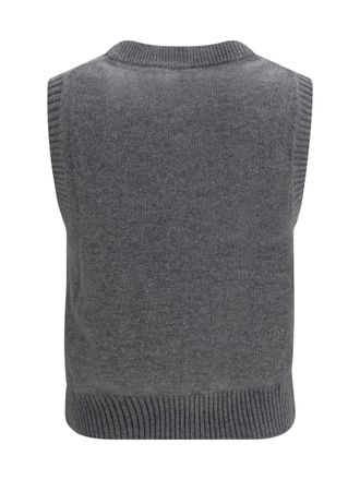 Ganni Floral Graphic Knit Tank Top - Gray