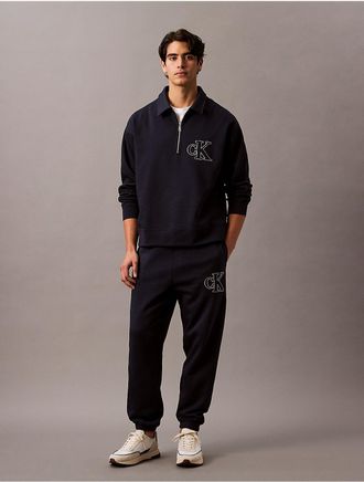 Calvin Klein Jeans Calvin Klein Mens Archive Fleece Varsity Logo Joggers - Navy - L