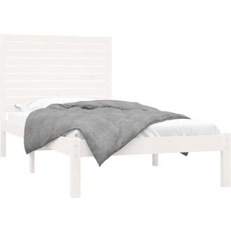 vidaXL Estructura De Cama Madera Maciza De Pino Blanca 90x200 Cm Vidaxl