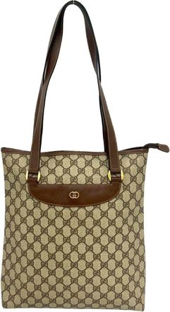 Gucci Brown Pvc Leather Handbag Shoulder Bag Tote Bag (Pre-Owned)