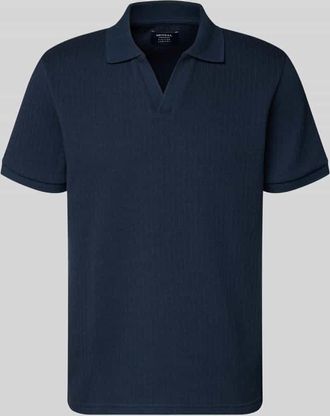 Mc Neal Regular Fit Strick-Poloshirt mit V-Ausschnitt in Dunkelblau, Gr&ouml;&szlig;e XXXL
