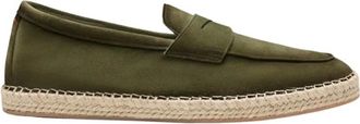 Santoni Carlo Espadrille Loafer - male - Santoni - Loafers - Green - 9 1/2 UK - Shoes