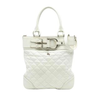 Burberry Pre-owned Quilted Satchel - Dames - Vintage Shopper - Wit - ONE Size - Leer - Vintage