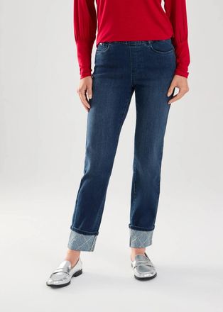 FDJ Pull-On Straight Ankle Jeans In Dark Vintage