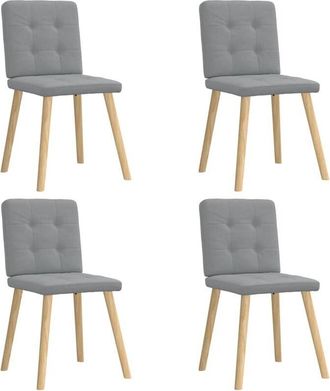 vidaXL Vidaxl - Sillas De Comedor 4 Unidades Tela Gris Claro