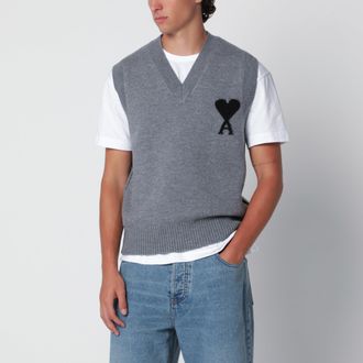 Ami Gilet Ami de Coeur grigio in lana