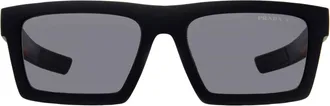 Prada Grey Rectangular Mens Sunglasses PS 02ZSU 1BO02G 55
